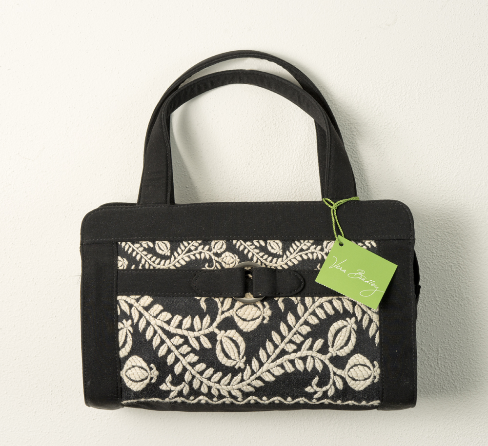 Vera Bradley Black Quilted and Floral Tapestry Purse