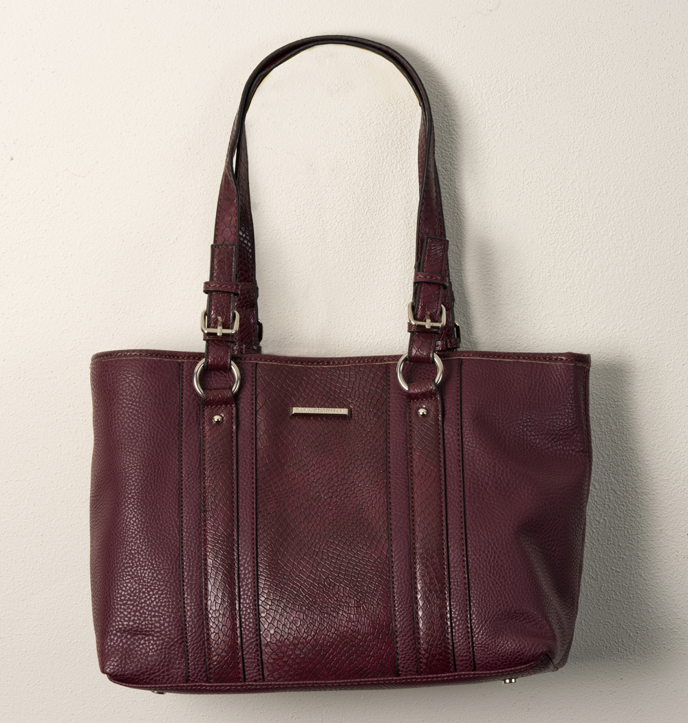 Dana Buchman Burgundy Leather Shoulder Bag