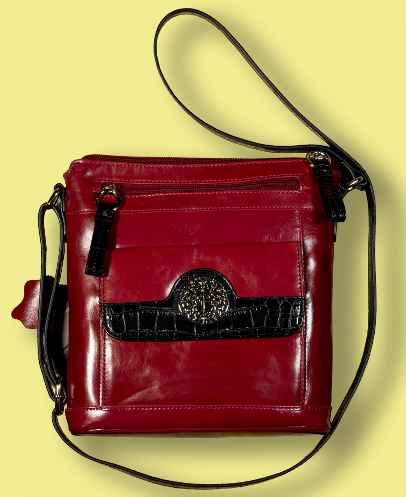 Giani Bernini Red Leather Cross Body Purse