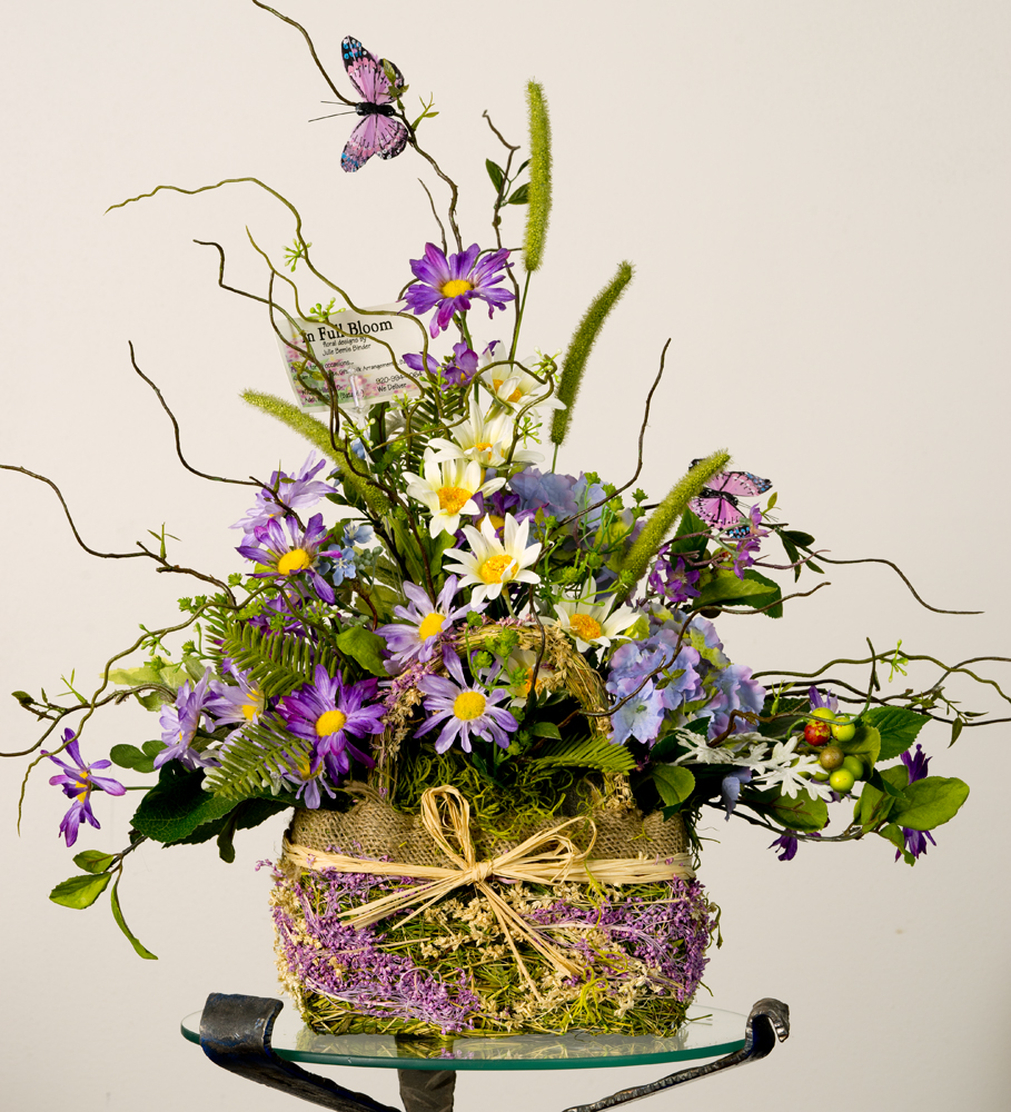 Straw Purse with Silk Arrangement