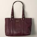 Dana Buchman Burgundy Leather Shoulder Bag