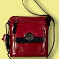 Giani Bernini Red Leather Cross Body Purse with Black Trim