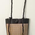 Saraye Purse trimmed in Black, Medium Tote